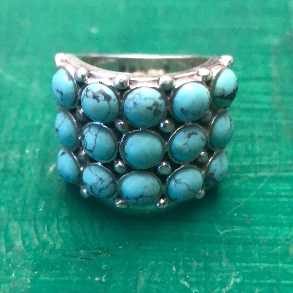 Turquoise and silver ring